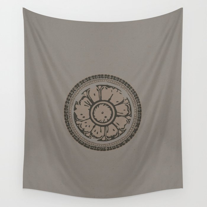Pata Pattern in Clay on Grey Wall Tapestry