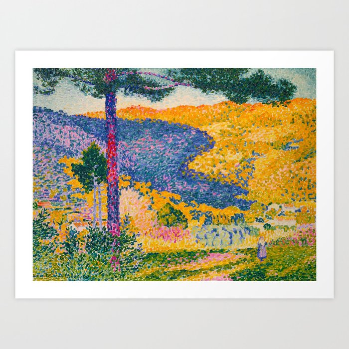 Henri Edmond Cross Neo Impressionism Pointillism Valley With Fir