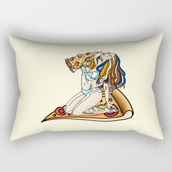 Pizza Girl Rectangular Pillow
