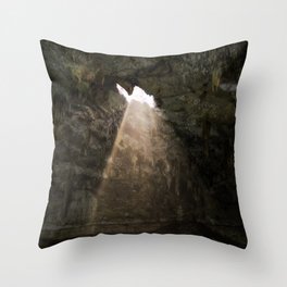 Mexico Photography - Beam Of Light Shining Through The Mountain Throw Pillow