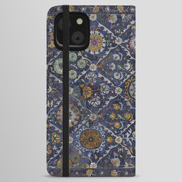 Persian Blue Abstract Floral iPhone Wallet Case