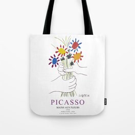 Picasso Exhibition - Mains Aus Fleurs (Hands with Flowers) 1958 Artwork Tote Bag