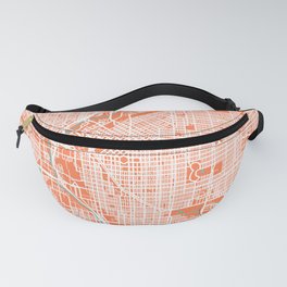 Denver Map Colorado | Coral & Turquoise | More Colors, Review My Collections Fanny Pack
