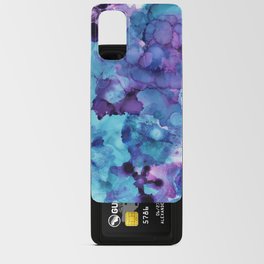 Abstract Blue Floral Alcohol Ink Android Card Case
