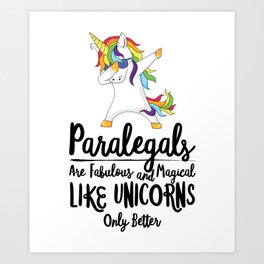 Paralegal Unicorns Lawyer Law Office Receptionist Funny Gift Women Art Print | Dictionary, Funny, Decor, Women, Apparel, Study, Course, Judge, Training, Lawyer 