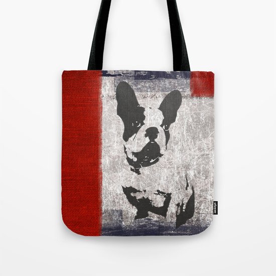 Bull dog red Tote Bag