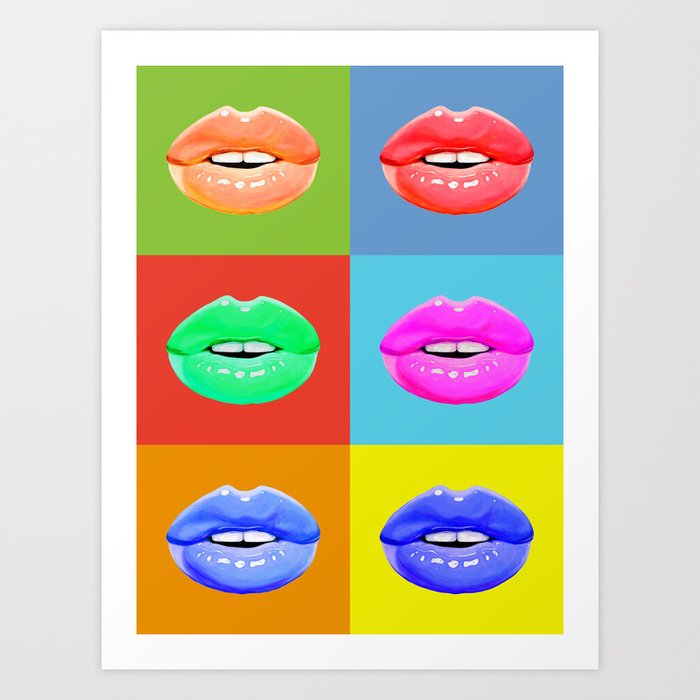 Colorful lips Art Print