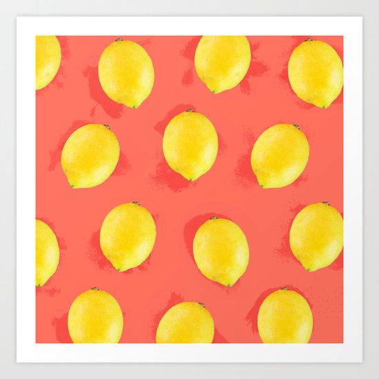 Watercolor Lemons Art Print