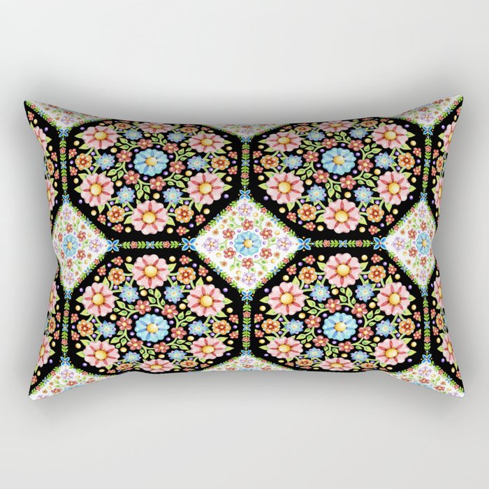 Millefiori Tile Pattern Rectangular Pillow