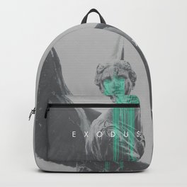 Exodus Backpack | Typography, Illustration, Green, Sculpture, Black and White, Digital, Greek, Collage, Cemetery, Exodus 