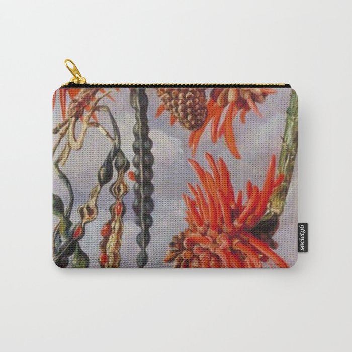 Flowering Red Coral Tree Tropical Flowers still life painting Carry-All Pouch