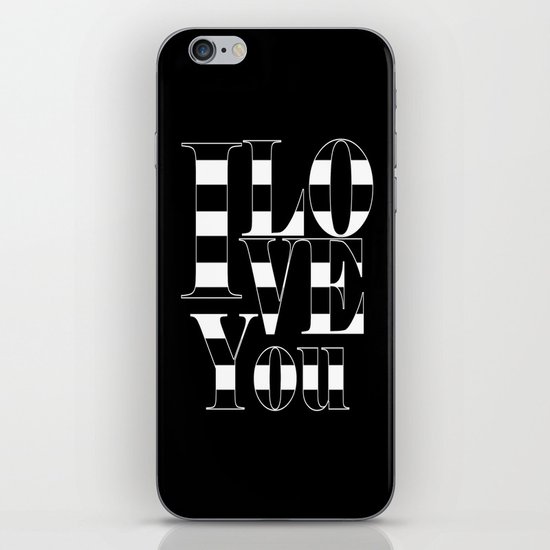 I love you - black iPhone & iPod Skin