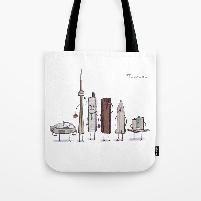 Toronto skyline art print Tote Bag