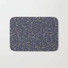 Speckles I: Dark Gold & Snow on Blue Vortex Bath Mat