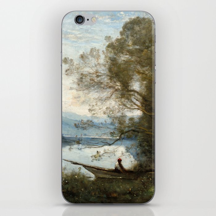 The Moored Boatman by Jean-Baptiste-Camille Corot iPhone Skin