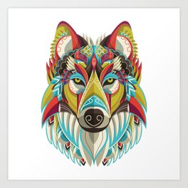 Wolf Zentangle Art Print