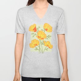 California Poppies V Neck T Shirt