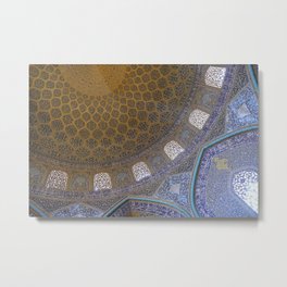Magical Mosaic Mosque (blue & gold) | Iran Metal Print