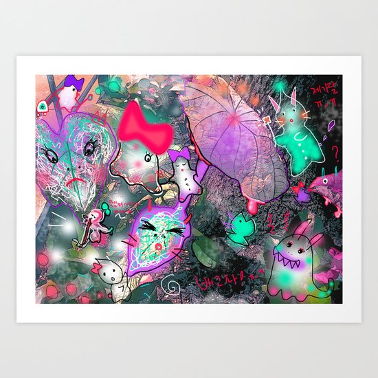 Animal World land Art Print