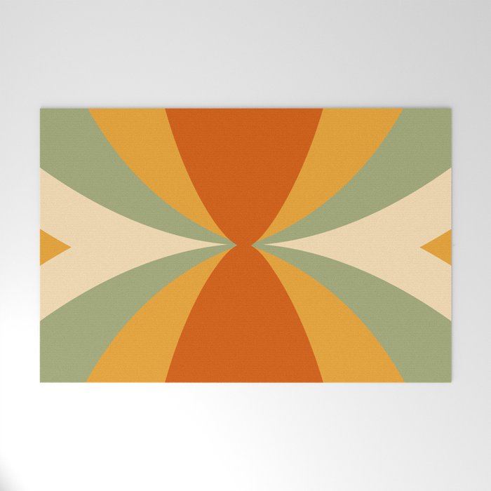 Colorful 70s Retro Style Abstract Welcome Mat