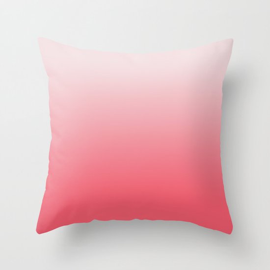 Calypso Coral Rose Quartz Ombre Throw Pillow