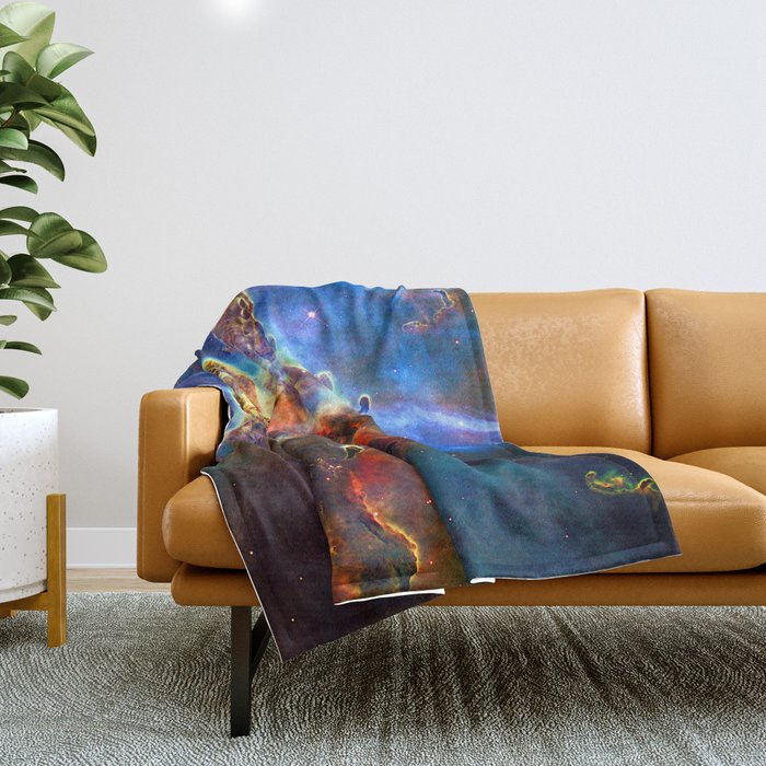 Carina Nebula Star Forming Pillars Throw Blanket