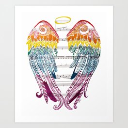 I Am Here ( Rainbow Angel Wings ) Art Print