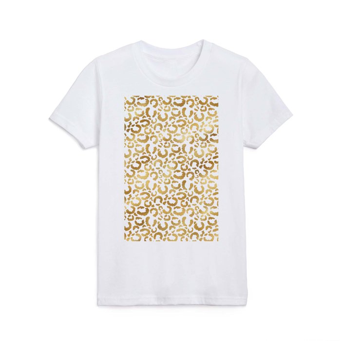 Leopard Gold White Modern Collection Kids T Shirt