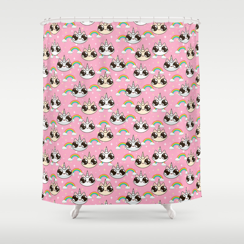 Cats Unicorns And A Rainbow Unicorn Cats On A Pink Background