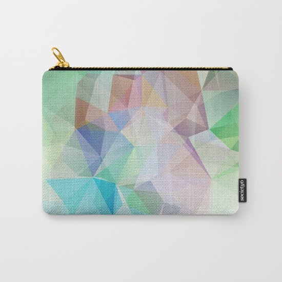 Delicate green polygonal pattern . Carry-All Pouch