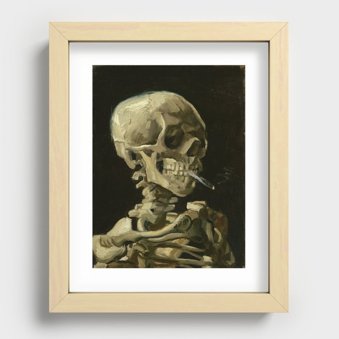 Vincent van Gogh - Skull of a Skeleton with Burning Cigarette Recessed Framed Print