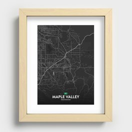 Maple Valley, Washington, United States - Dark City Map Recessed Framed Print