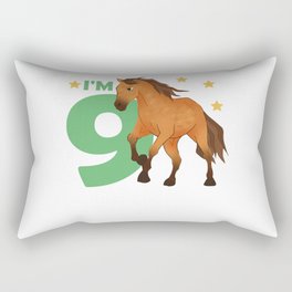 Children 9th Birthday Horse Nine Years Old Rider Rectangular Pillow