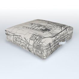 Salt Lake City USA - City Map - Black and White Aesthetic - Minimalist Outdoor Floor Cushion