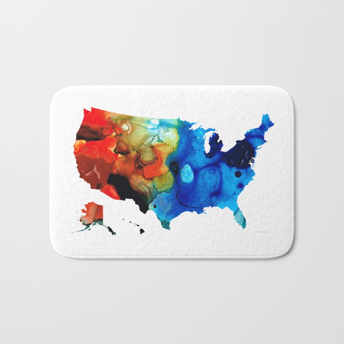 United States of America Map 4 - Colorful USA Bath Mat