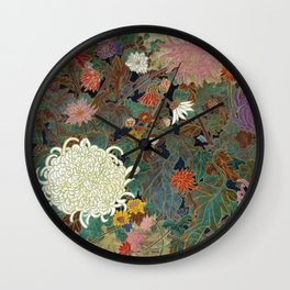 flower【Japanese painting】 Wall Clock