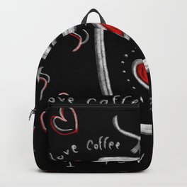 I love Coffee / Doodle art Typography Black Background  Backpack | Calligraphy, Cool, Write, Motivation, Blackboard, Cup, Ilovecoffee, Fun, Graffiti, Comic 