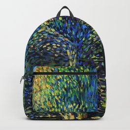 E=Mc2 Backpack | Soothing, Pastels, Light, Painting, Garden, Acrylic, Energetic, Vangough, Interiordesign, Colorful 