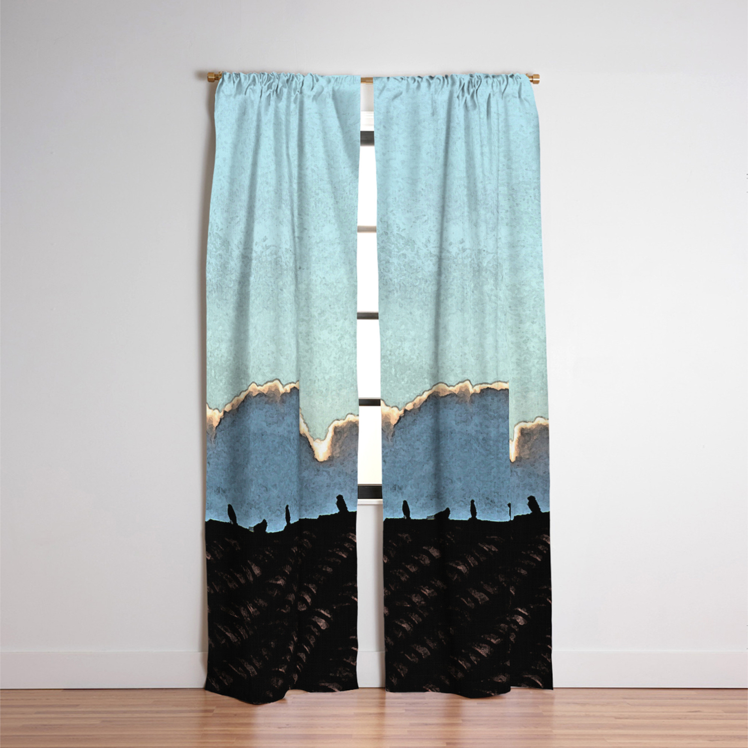 Sparrows On A Roof At Sunset Blackout Curtain By Annaki Society6