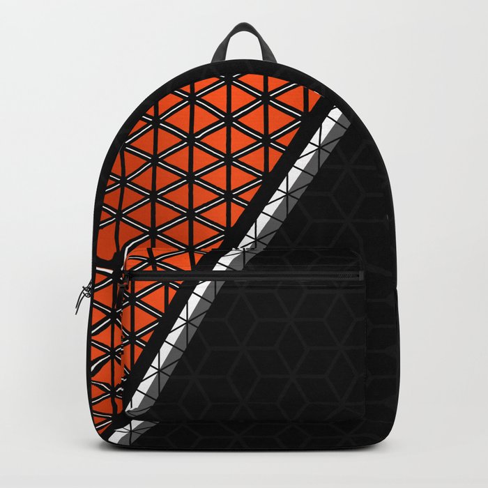 Cut-in Triangles - Orange Backpack