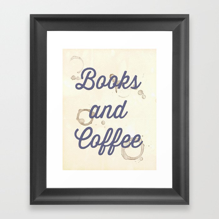 Books and Coffee Framed Art Print