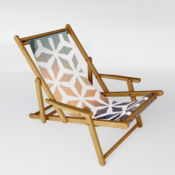 Retro Modern Sunset Color Block Sling Chair