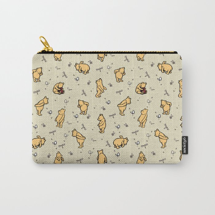 Neutral Classic Pooh Pattern Carry-All Pouch