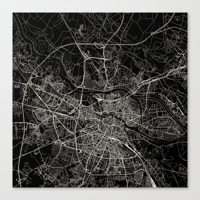 Wroclaw, Poland - City Map - Wroclove Canvas Print