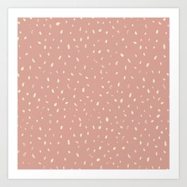 Cream dots on Rose Pink Pattern Art Print