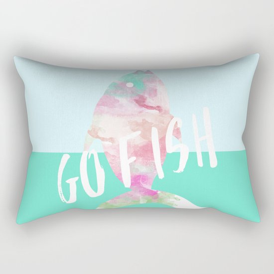Go Fish With Quote #society6 Rectangular Pillow