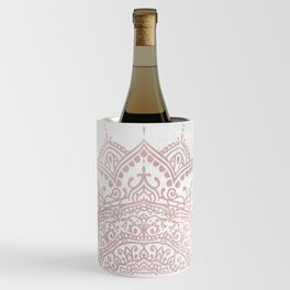 Pink Gray Boho Mandala - graphc design Wine Chiller