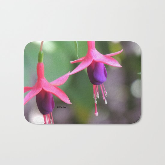 Fuchsia in the Rose Garden Bath Mat