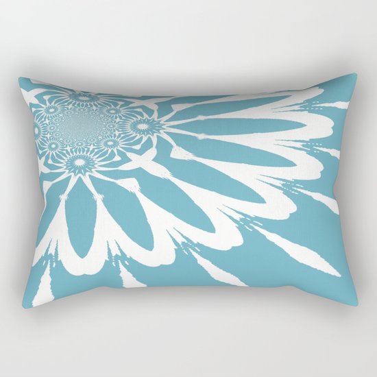 The Modern Flower Riverside Blue Rectangular Pillow