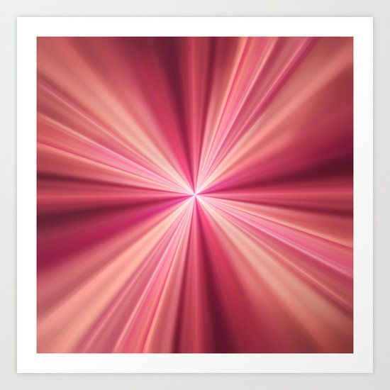 Pink Rays Abstract Fractal Art Art Print